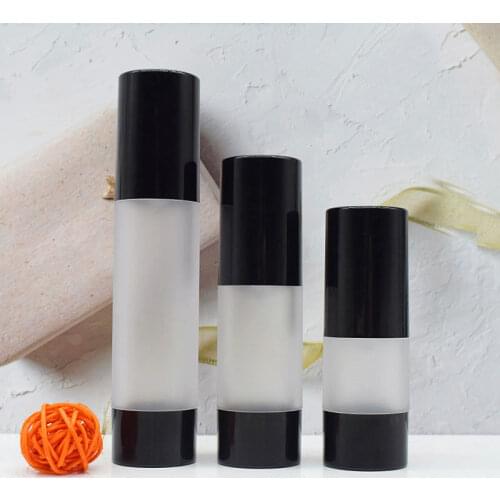 30ml airless bottle black pump lid /bottom frosted body for lotion/emulsion/foundation/essence/oil/serum Cosmetic Container