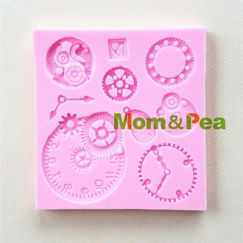 Mom&Pea 1133 Free Shipping Mechanical Parts Silicone mold Cake Decoration Fondant Cake 3D Mold Food Grade