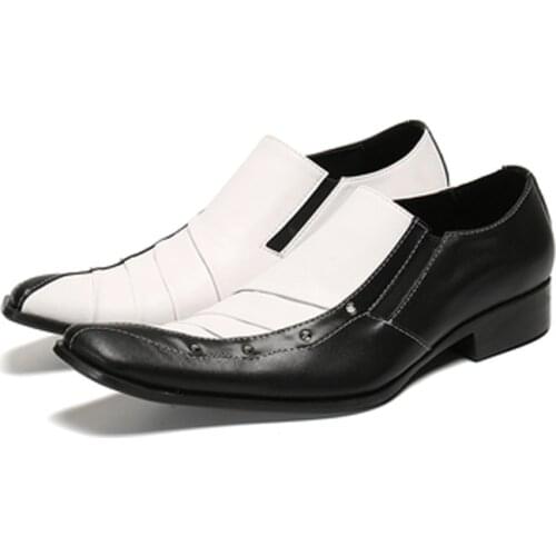 Luxury classic mens brogue oxfords dress shoes genuine cow leather pointed toe slip on male formal footwear wedding party man