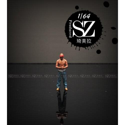 New 1/64 Scale Resin Die-casting 2pac Rapper Car Scene Model Scene Layout Collection Decoration Toy