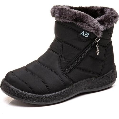New Women Boots Winter Snow Boots Waterproof Warm Plush Ankle Boots for Women Winter Boots Shoes Woman Booties Female Size 35-43