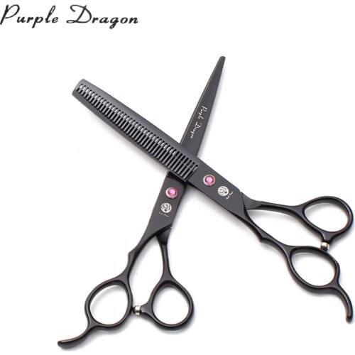 Z8001 7" Left-Hand Stainless Black Hairdressers Scissors Barber Scissors Straight Scissors Thinning Shears Salon Hair Scissors