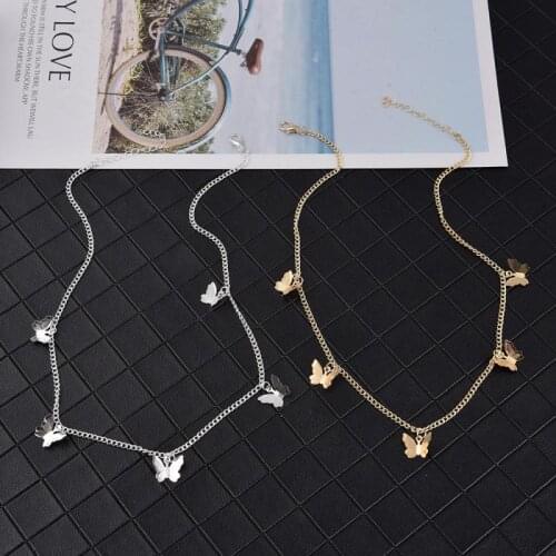 Popular Girl Necklace 2021 Fashion New Necklace Fresh Wind Love Romantic Sequin Star Butterfly Chain Necklace Womens Clothing