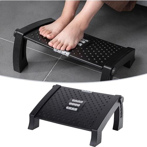 Adjustable Ottomans Office Footrest Sofa Black Home Relieve Foot Fatigue Under Desk Footstool Massage Pad Foot Pedal