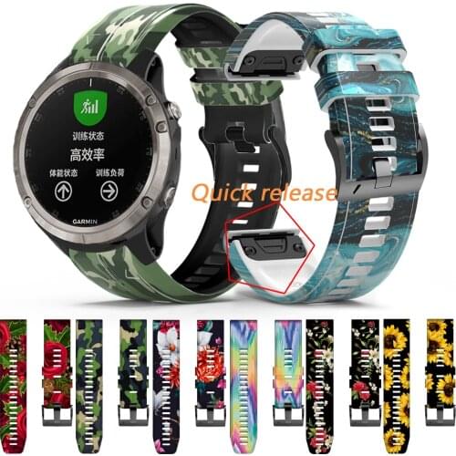 26 22MM Watchband Strap For Garmin Fenix 5S 5 5X Plus 3 HR 6S 6X 6 Pro 935 Descent Mk1 Quick Release Silicone Easyfit Wrist Band