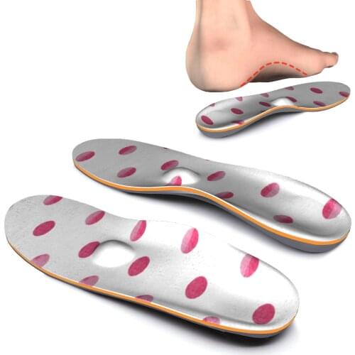 Pink Round iFitna Original High Arch Support Insoles for Men and Women Flat Feet Orthotic Inserts Ease Foot Pain