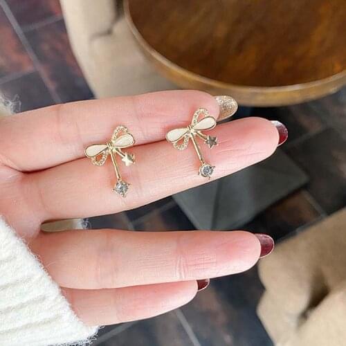 Bowknot Earrings No Hole Ear Clips Bow Stars Clip Earring Without Piercing Minimalist Earrings Jewelry CE911