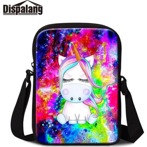 Outdoor Utility Long Foldable Shoulder Pouch Strap Female Messenger Bags 600D Polyester Crossbody Bag Colored Unicorn Logo