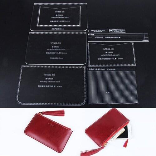 WT839 Handbag Acrylic Template Wallet Leather Pattern Acrylic Leather Pattern Leather Templates for Bags