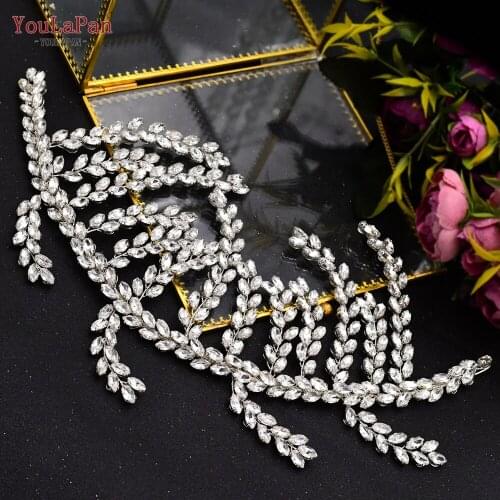 YouLaPan HP373 Luxurious Bridal Hair Vine Headband Full Rhinestone Bridal Headdress Handmade Wedding Hair Accessories Jewelry