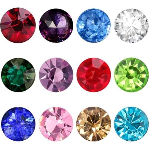 12pcs round shape 3mm/4mm/5mm 12months birthstone colorful glass floating charm Jewelry Finding for memory living locket as gift
