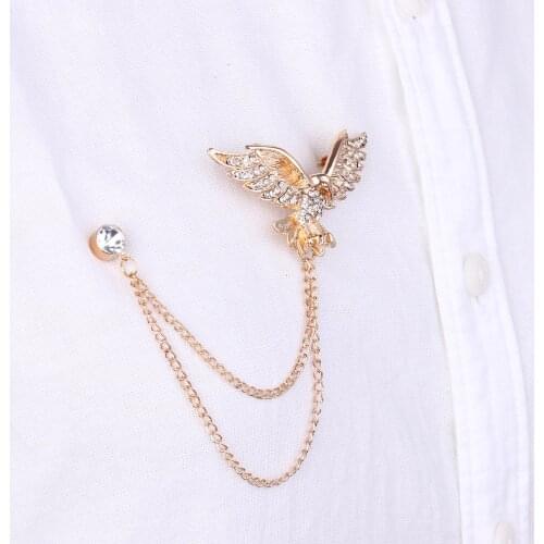 Jewelry Crystal Brooch Rhinestone Lapel Pin Collar Holder Clips Wedding Banquet Suit Shirt Pin Brooch DIY Clothing Decor Badges