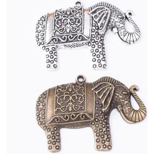 20pcs 37*49MM Vintage silver color bronze animal elephant charms pendants for bracelet necklace earring diy jewelry making