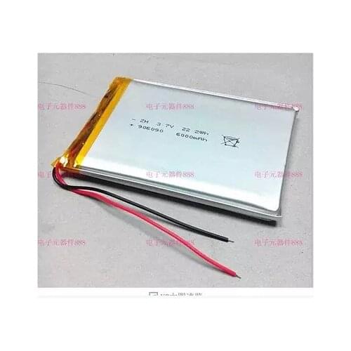 3.7V polymer lithium battery electric core monitoring lamp LED charging treasure 6000MAH large capacity 876190 Rechargeable Li-i