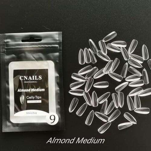 Tips Almond Medium 500pcs False Nail Tips Nail Art Fake Nail Tips Transparent Short Full Cover Gel Tips Clear Nails Manicure