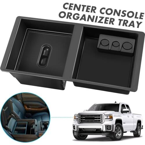 Audew Car Central Console Armrest Storage Box Arm Rest Tray Container Holder for 2014-2018 Silverado Suburban Tahoe Sierra