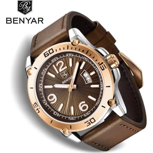 Top luxury brand watches for men BENYAR fashion quartz male watches casual sport clock men waterproof wrist watch Reloj hombres