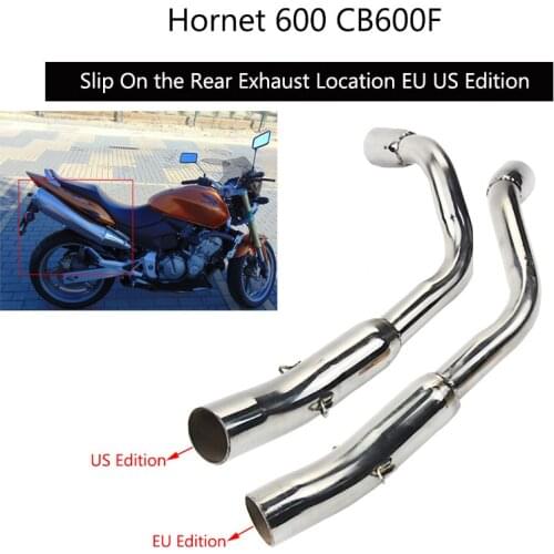 For Honda Hornet 600 Exhaust Mid Link Pipe Slip On 51 mm CB600F Hornet EU US Edition Stainless Steel Modified Rear Exhaust Pipe