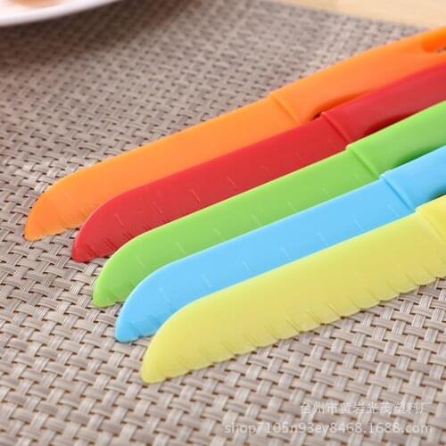 Fruit Knife Safe Kitchen Knife Sawtooth Cutter Plastic Kids Chef For Bread Lettuce Toddler Cooking Knives Children Paring Knives