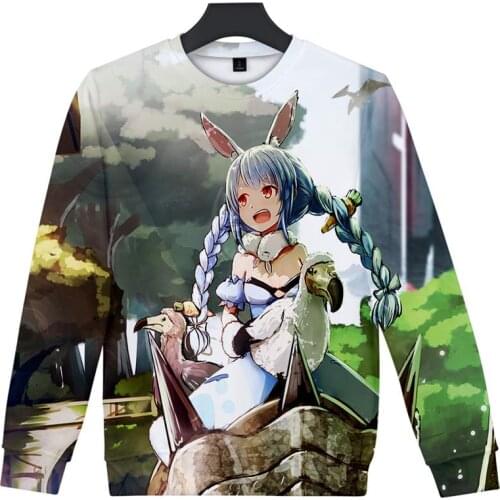 HOLOLIVE VTuber Usada Pekora 3D printing autumn and winter Holiday passionate style Men/Women Vitality lovely clothes Round