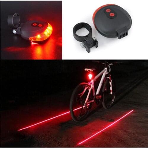 Outdoor Bike 2 Laser+5 LED Flashing Lamp Rear Cycling Bicycle Tail Safety Warning Light