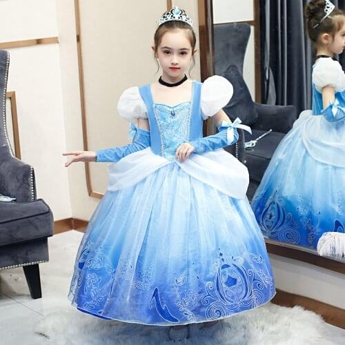 Cinderella Girl Dress Kids Clothes For Girls Dress Baby Girl Ball Gown Princess Dresses Children Halloween Party Cosplay Costume
