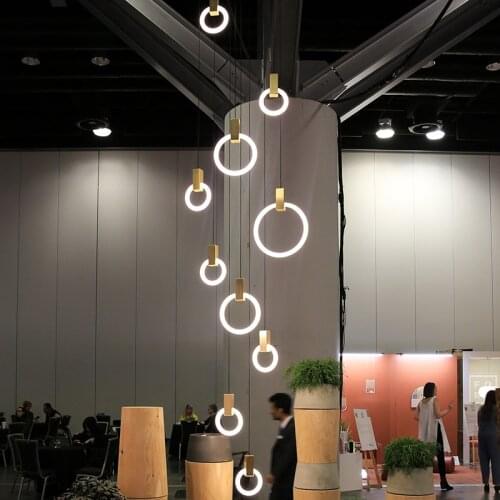 T9 Postmodern Iron Glass Gold White Ring Pendant Lights.Pendant Lamp.Pendant light Suspension Luminaire Lampen Lustre For Foyer