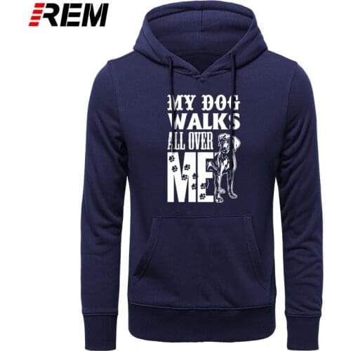 REM Cotton Slim Fit Top For Men My Dog Walks All Over Me Dog Mom Furry Children Love Rescue Animal Hoodies, Sweatshirts