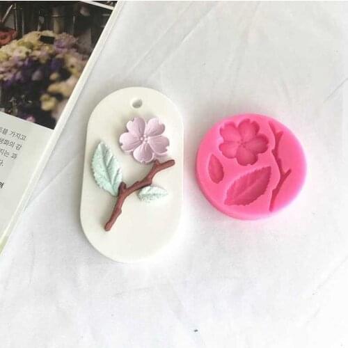 Peach Blossom Sakura Assembly Flower Silicone Mould Aromatherapy Gypsum DIY Material Epoxy Handmade Soap Candle Baking Mold