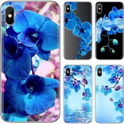 Blue Orchid Flower Artwork For Samsung Galaxy A10 A30 A40 A50 A60 A70 a12 a31 a41 a51 a71 a20e a21s M30 Silicone Bag Case
