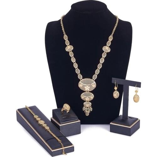 Middle East style wedding jewelry set for women Saudi Arabia jewelry set Egypt copper high quality arab jewelry set