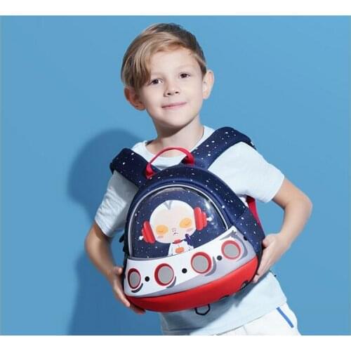 Joyloading 3D Cartoon 3D UFO Alien Luminous Design Kids Backpack Students Preppy Schoolbag Children Pack