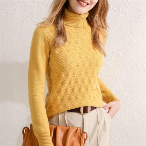 Turtleneck sweater womens self-cultivation bottoming long-sleeved short knit sweater 2021 autumn winter new pure wool sweater