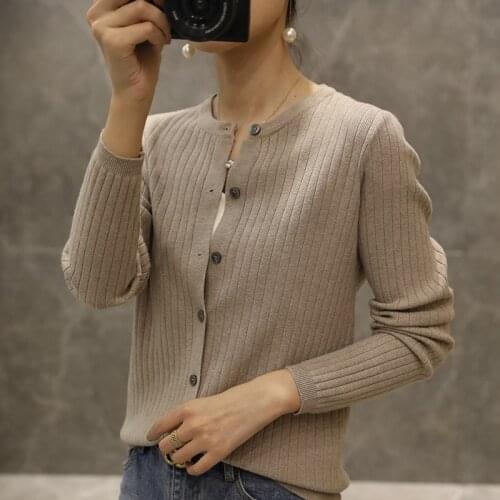 Spring Autumn New Women Sweater O-neck Cashmere Wool Blending Cardigan Fashion Slim Knitted Coat Shawl Sweater Free Shipping