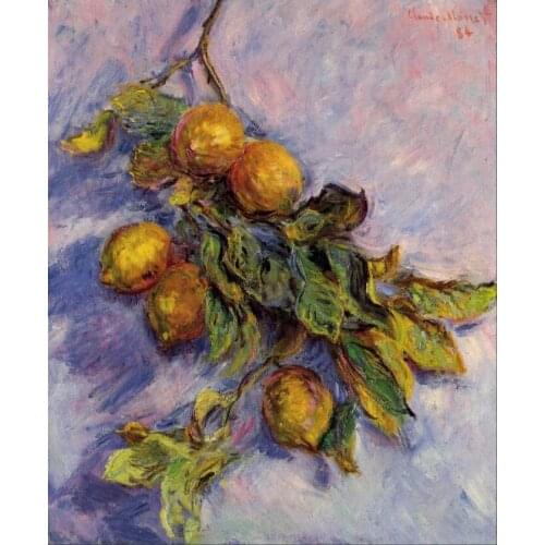 High quality Oil painting Canvas Reproductions Branch of Lemons (1884) By Claude Monet hand painted