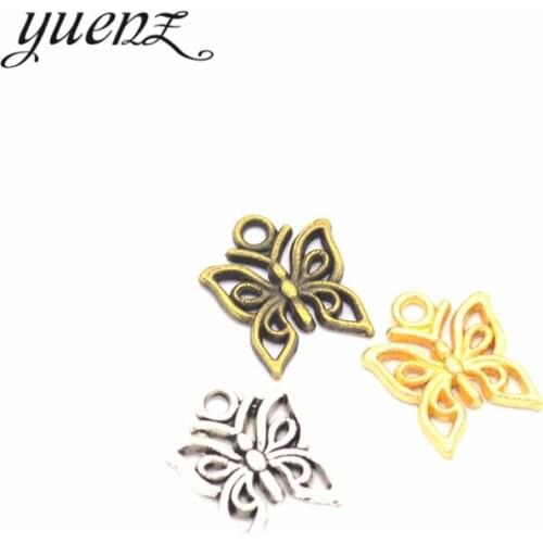 YuenZ 30pcs Small Butterfly Charms Antique silver color Pendant DIY Jewelry Making Necklace Earrings Findings D211