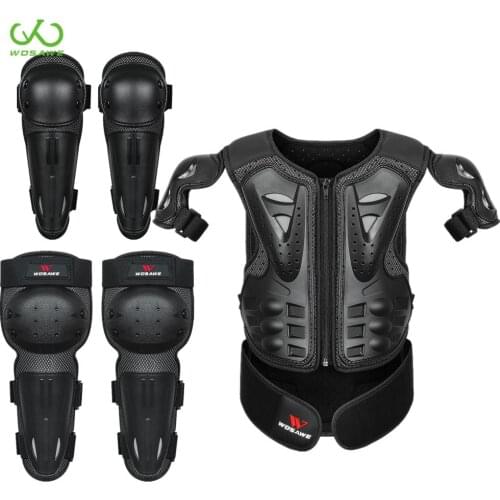 WOSAWE Full Body Protector Armor Vest Kid Motocross Armor Jacket Chest Protection Elbow Knee Guard Ski Snowboard Protective Gear