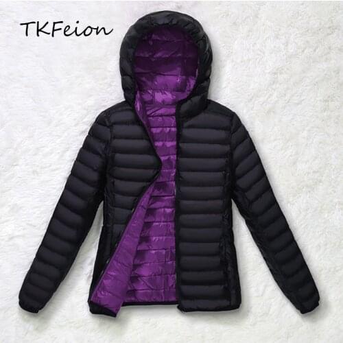 Womens Autumn Winter Hooded Jackets Warm Duck Down Filler Female Slim Short Coats 2019 New Style Fashion Ladies Casual Overcoats