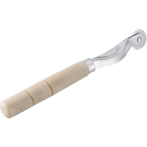 1PC Sewing Tool Kit Wood Color Handle Edge Pattern Tracer Practical Cloth Scratch Wheel Tailor Stitch Marker Sewing Accessories