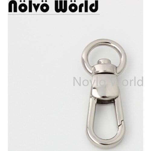 10-50pcs silver colors 38*10mm 3/8" polished silver metal small snap hook for purse wallet chain adjusted swivel clasp hook