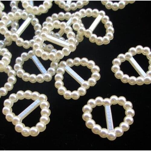 50pcs/lot 15mm Ivory Heart Shape Scrapbook Simulated Pearl Beads Sewing Button DIY Material Findings