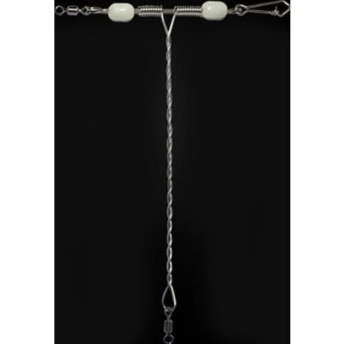 50pcs Stainless Wire Arms with Luminous Beads /Swivel /Snap T Shape Fish Rig Branch Balance Size 12cm Fishing Tackle Accessories