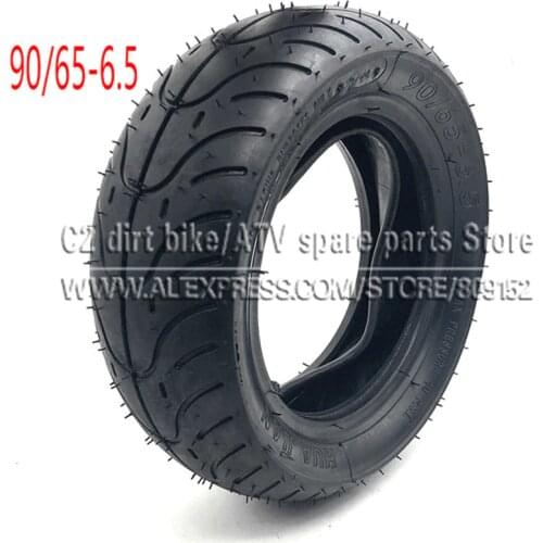 90 / 65-6.5 and 110/50-6.5 Front and Rear Tire& Inner Tube Bent Valve fits 49cc Mini Dirt Bike e Scooter Mini Moto