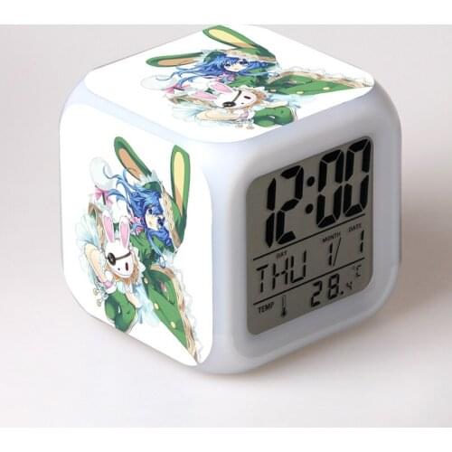 Anime Date a Live Yoshino Seven Color Change Glowing Alarm Clock