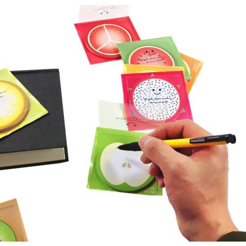 Free shipping 30packs Round colored fruit cross-section pattern memo notes N times Lovely Planner Sticker Round Colored Notes