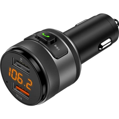 Bluetooth FM Transmitter for Car, QC3.0 Wireless In-Car Radio Adapter C57