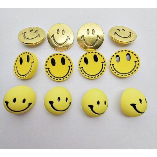 50pcs 20mm diy alloy metal round smile face beads.smiley face for woman hairpin headwear jewelry accessories 2020 wholesale