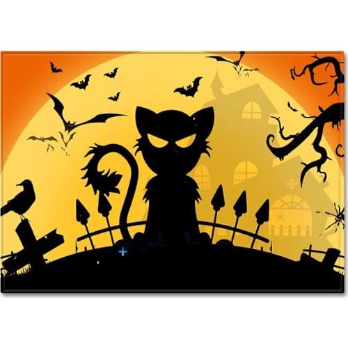 Halloween Party Decor Carpets for Living Room Area Rugs Horrified Pumpkin Lantern Bats Ancient Castle Large Carpet Parlor Mats