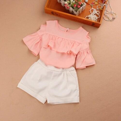 2019 Summer baby girl clothes children clothing fashion ruffles chiffon t-shirt kids clothes girl t shirt age 2-16Y