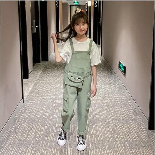 Kids Overalls Girls 'Clothes Spring Casual Pants Childrens Clothes Fashion Cartoon Trousers Girls Teen Clothing 4 6 8 10 12